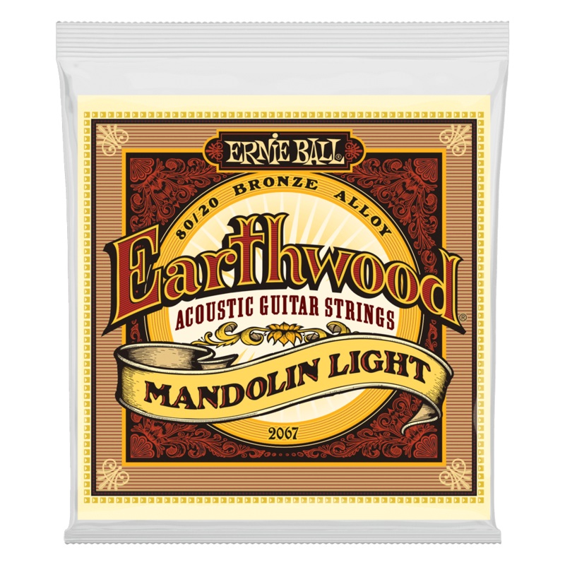 Ernie Ball 2067 Earthwood Mandolin Strings Light Bronze Loop End 9-34