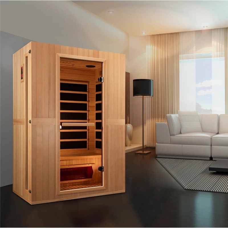 Golden Designs Maxxus MX-LS2-01 SERENITY Dual Tech 2 Person Low EMF FAR Infrared Sauna, Canadian Hemlock Natural