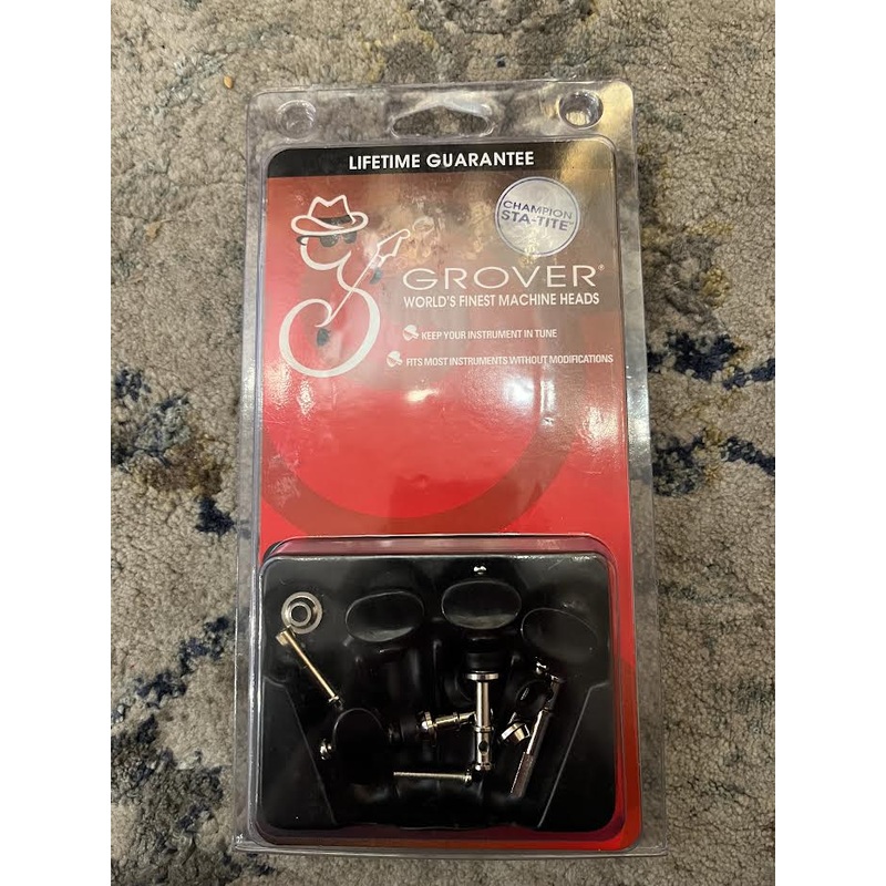 Sta-tite Grover Ukulele Peg Set Black Nickel of 4