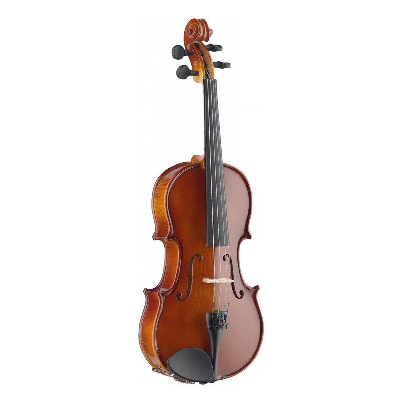 Stagg 1/2 Solid Maple Violin with Soft Case, Bow, and Rosin - Handcrafted Acoustic Violin for Beginners
