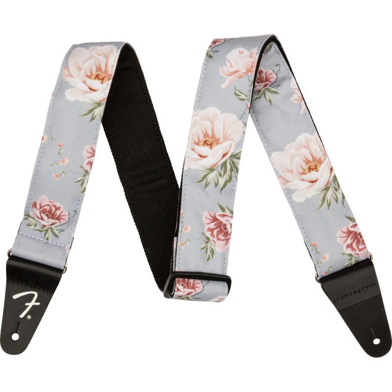 Fender Floral Strap - Gray - 2"