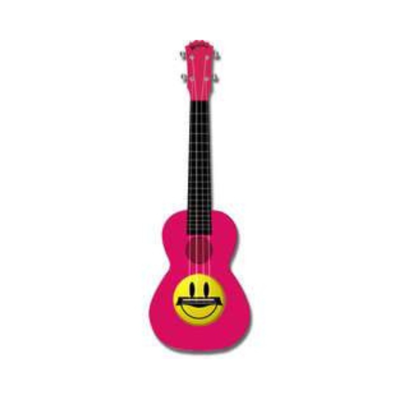 Kealoha Concert Ukulele Pink W/Smiley Face