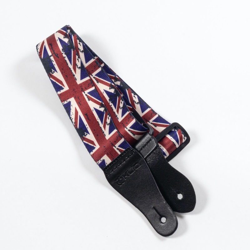 Vintage Woven Guitar Strap for Acoustic and Electric Guitars with 2 Rubber Strap Locks, Union Jack