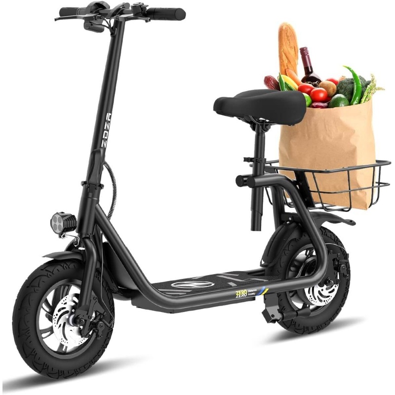 ZDZA ZD06 800W Foldable Electric Scooter with Seat, Basket Black