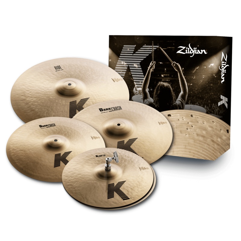 Zildjian K Cymbal Pack 14" HiHats, 16" & 18" Dark Crash Thin, 20" Ride