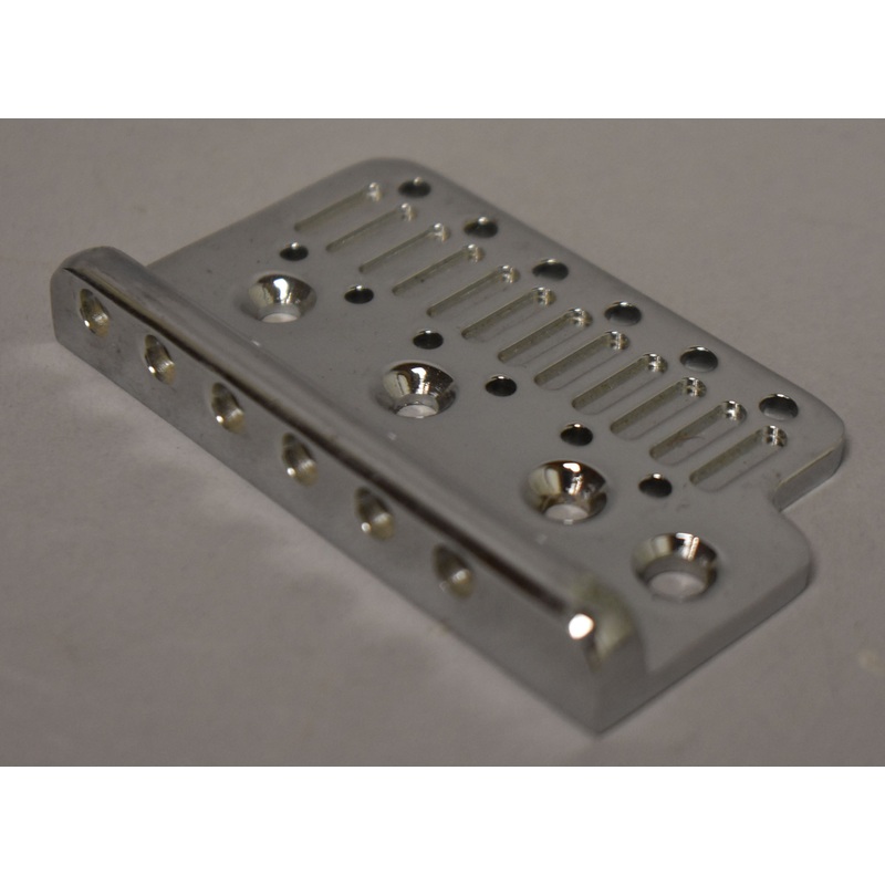 1980s Schecter USA Guitar Hardtail Bridge Plate Notched Chrome NOS