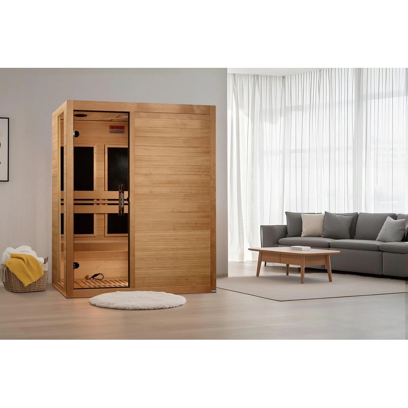 Golden Designs DYN-6315-05 "TOSCANA ELITE" Dynamic ULTRA LOW EMF 3 Person Infrared Sauna Honey Dark Stain