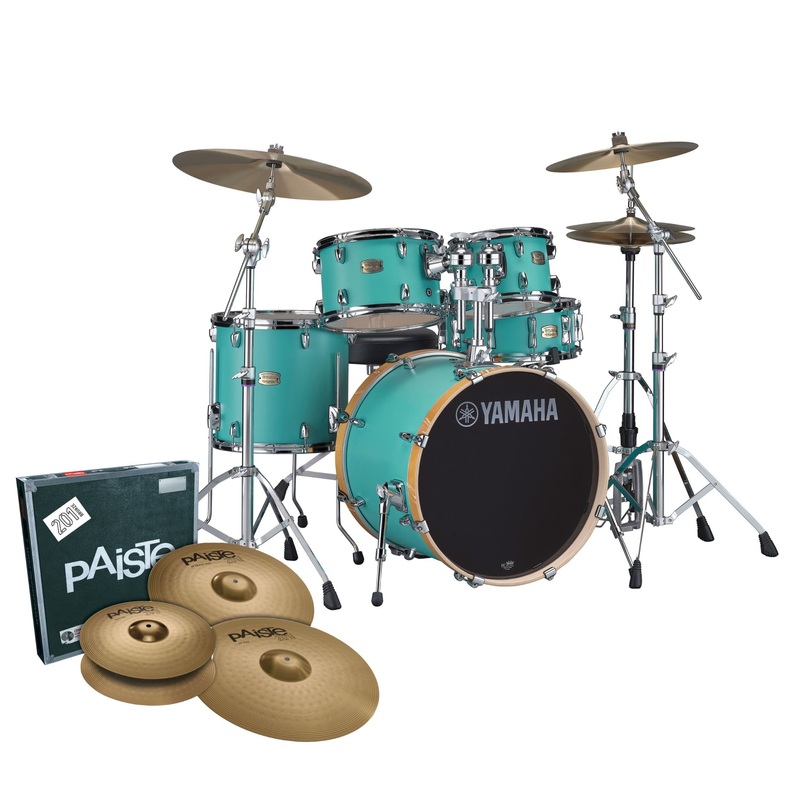 Yamaha Stage Custom Next Stage EURO Drum Kit w/780HW Pack + Cymbals - Matte Surf Green